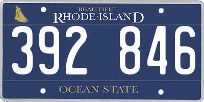 RI license plate 392846