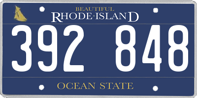 RI license plate 392848