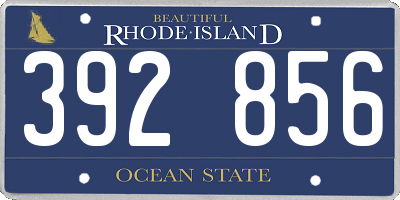 RI license plate 392856