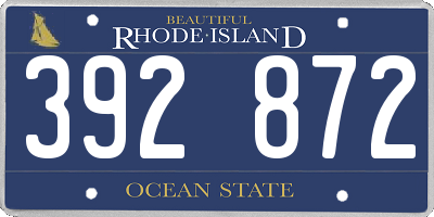 RI license plate 392872