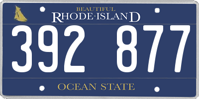 RI license plate 392877