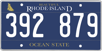 RI license plate 392879