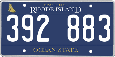 RI license plate 392883