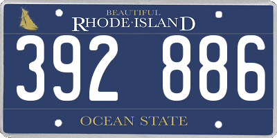 RI license plate 392886