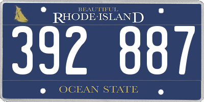 RI license plate 392887