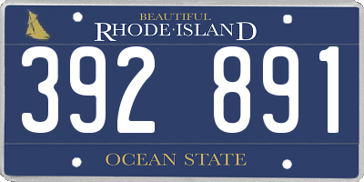 RI license plate 392891