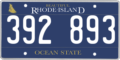 RI license plate 392893