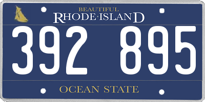 RI license plate 392895