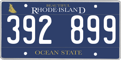 RI license plate 392899