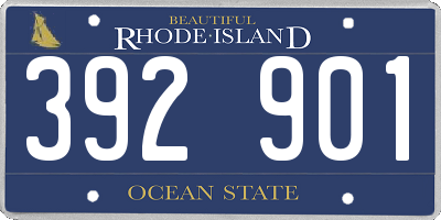 RI license plate 392901