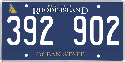 RI license plate 392902