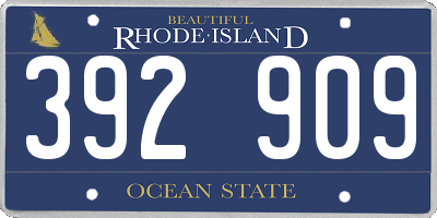 RI license plate 392909