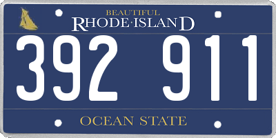 RI license plate 392911