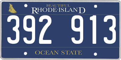 RI license plate 392913