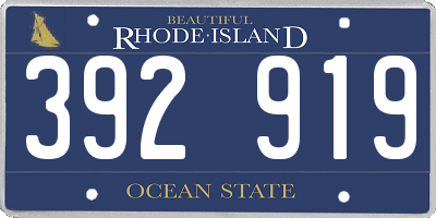 RI license plate 392919