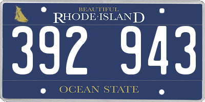 RI license plate 392943
