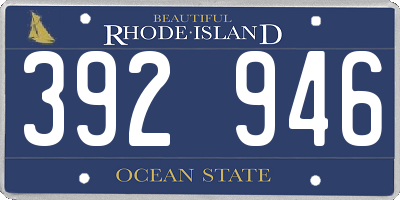 RI license plate 392946