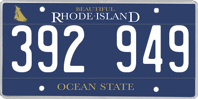 RI license plate 392949