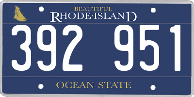 RI license plate 392951