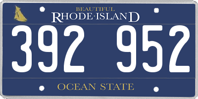 RI license plate 392952