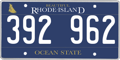 RI license plate 392962