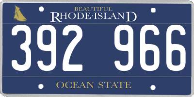 RI license plate 392966