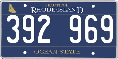 RI license plate 392969