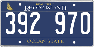 RI license plate 392970