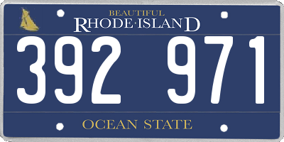 RI license plate 392971