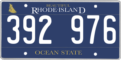 RI license plate 392976