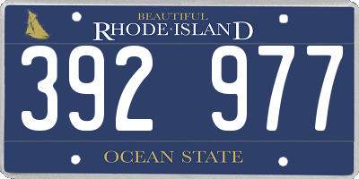 RI license plate 392977