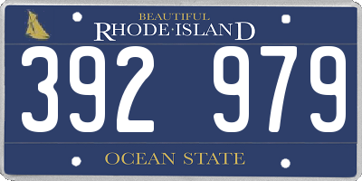 RI license plate 392979