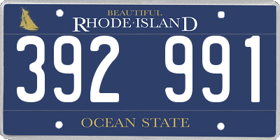 RI license plate 392991