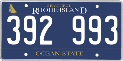 RI license plate 392993