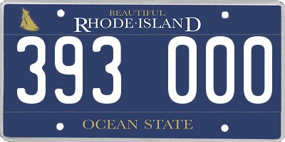 RI license plate 393000