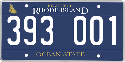 RI license plate 393001