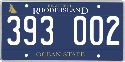RI license plate 393002