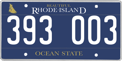 RI license plate 393003