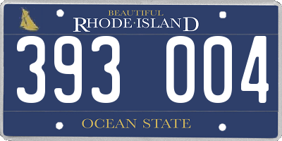 RI license plate 393004