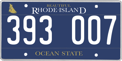 RI license plate 393007