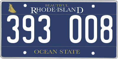 RI license plate 393008