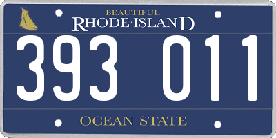 RI license plate 393011