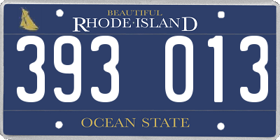 RI license plate 393013