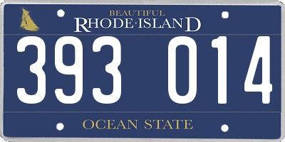 RI license plate 393014