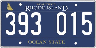 RI license plate 393015
