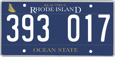 RI license plate 393017