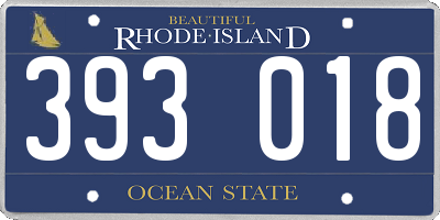 RI license plate 393018