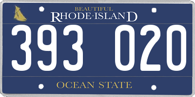 RI license plate 393020