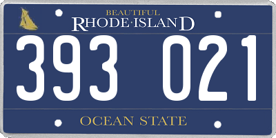 RI license plate 393021