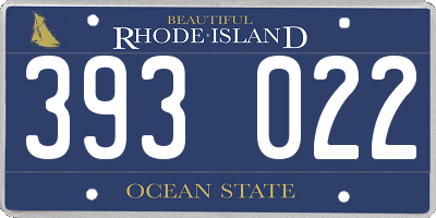 RI license plate 393022
